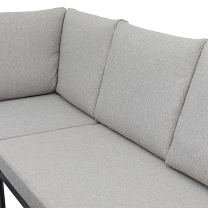 XL Aluminium / Nonwood Dining Lounge Set Royal Oak anthrazit / natur grau