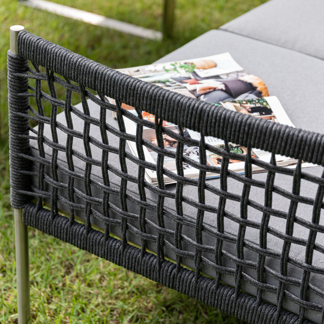 Premium Gartenmöbel Set Edelstahl / Rope Dining Eck Lounge Set Vogue inkl. 2 Sessel