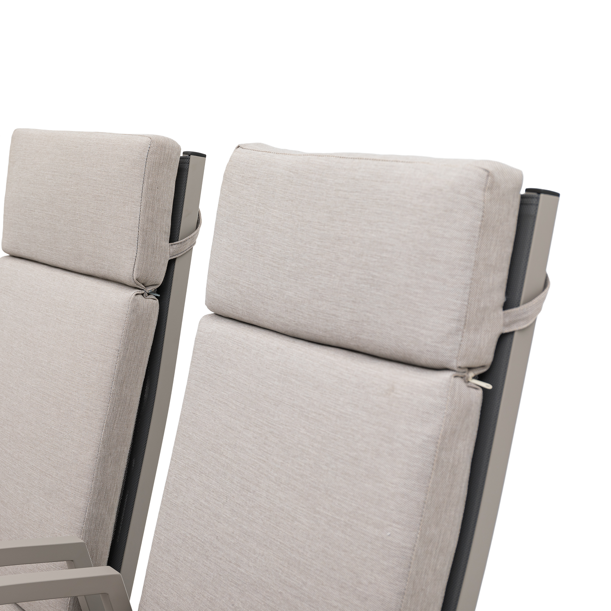 🌼PREMIUM! 13tlg. Alu Dining Move Set Solaya (creme/ beige) - stufenlos verstellbare Rückenlehnen