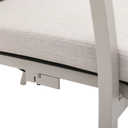 🌼PREMIUM! 13tlg. Alu Dining Move Set Solaya (creme/ beige) - stufenlos verstellbare Rückenlehnen