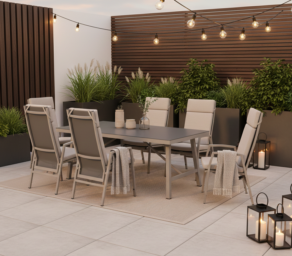 7tlg. Alu Dining Move Set Solaya (creme/ beige)