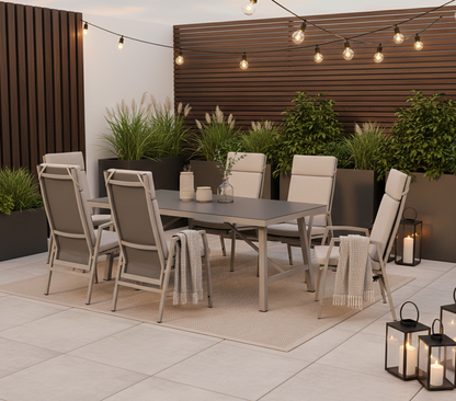 7tlg. Alu Dining Move Set Solaya (creme/ beige)