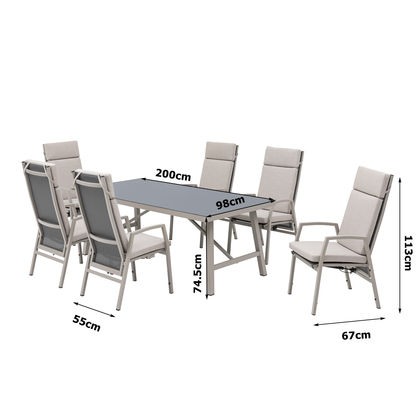 7tlg. Alu Dining Move Set Solaya (creme/ beige)