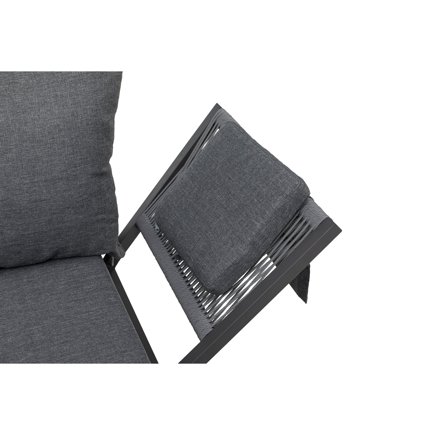 🌼FRÜHLINGS-ANGEBOT🌼  MADRI NERO SET UND 2 x ARCTIC MOVE SESSEL -Alu / Polyrope Cord Dining Ecklounge Set Madri Nero Deluxe 3in1 Funktion variabel stellbar absenkbare Armlehnen