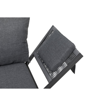 🌼FRÜHLINGS-ANGEBOT🌼  MADRI NERO SET UND 2 x ARCTIC MOVE SESSEL -Alu / Polyrope Cord Dining Ecklounge Set Madri Nero Deluxe 3in1 Funktion variabel stellbar absenkbare Armlehnen