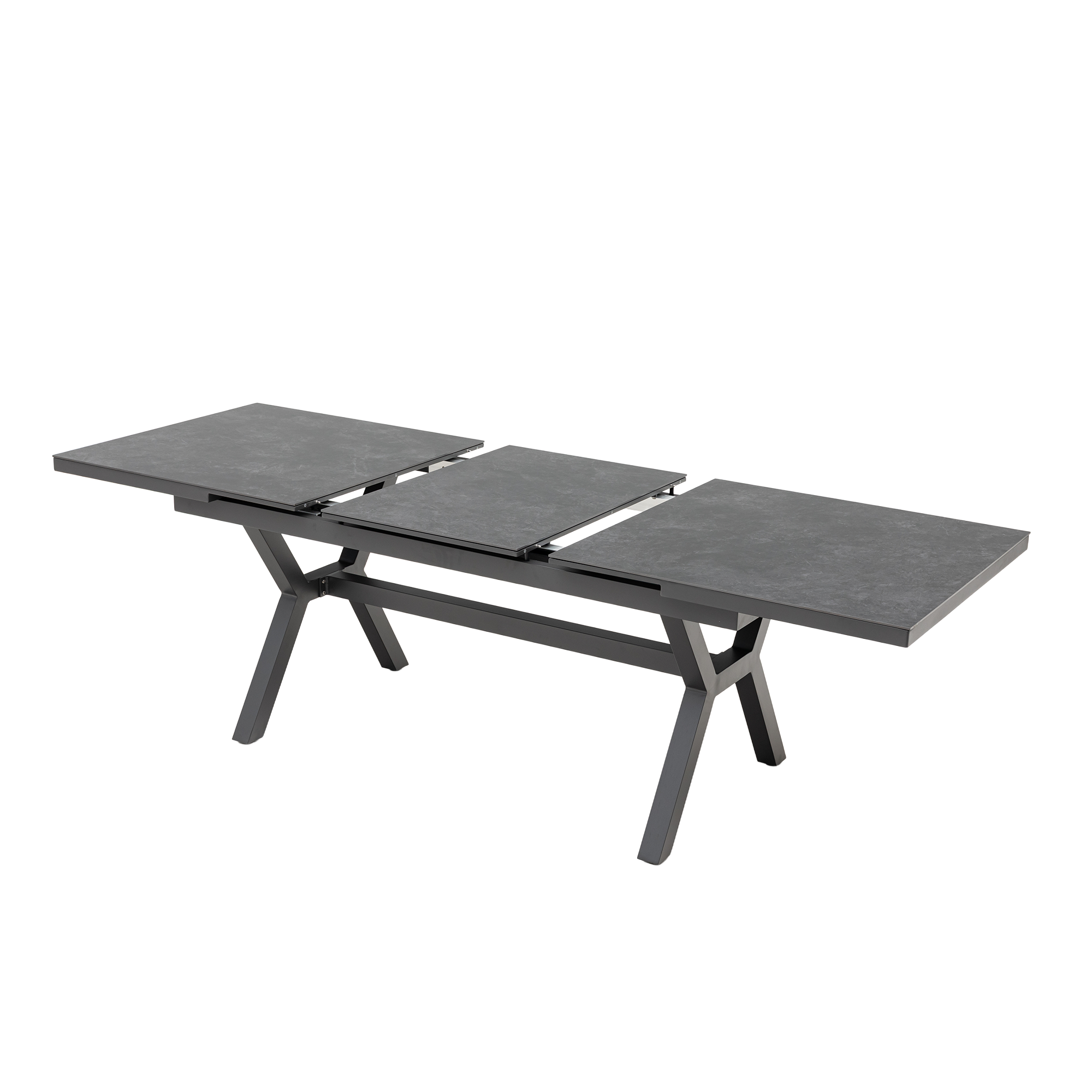 Aluminium Dining Ausziehtisch Phönix mit Sintered Stone Tischplatte 180/240x90x76cm