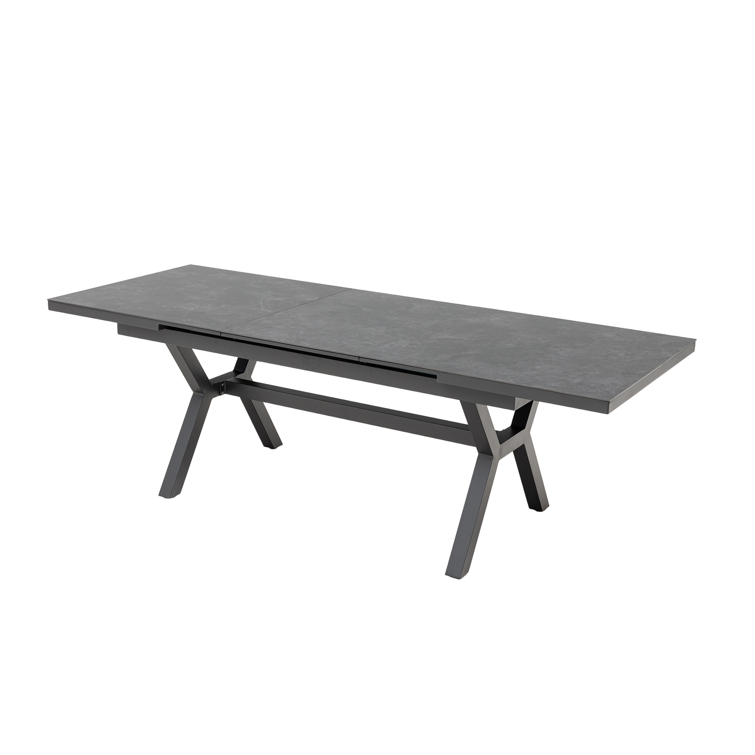 Aluminium Dining Ausziehtisch Phönix mit Sintered Stone Tischplatte 180/240x90x76cm