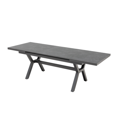 Aluminium Dining Ausziehtisch Phönix mit Sintered Stone Tischplatte 180/240x90x76cm