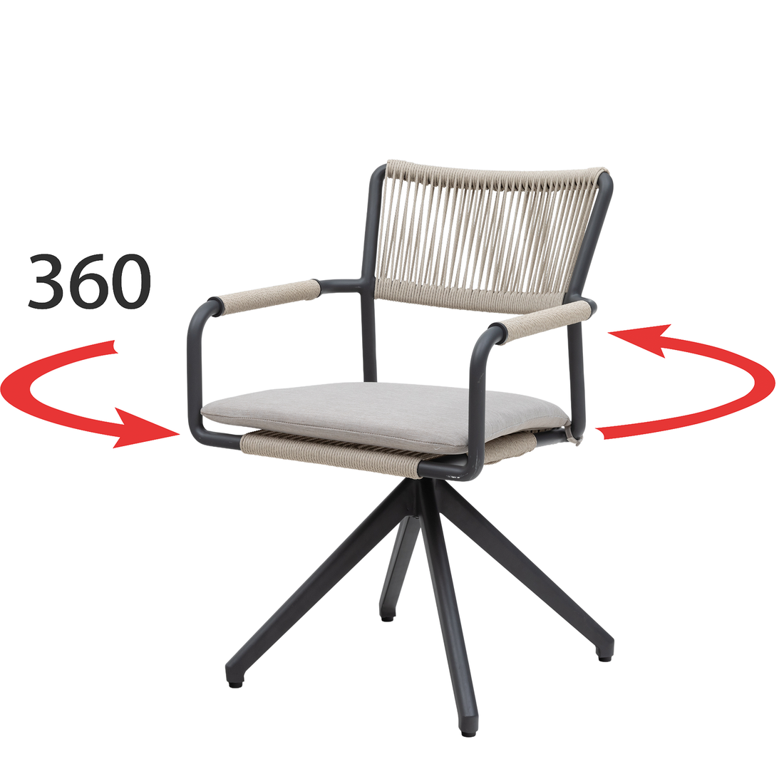 PREMIUM! Essgruppe CORDA Drehsessel &amp; AURORA Nero Design Tisch 160cm