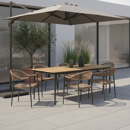 Modern trendige Essgruppe Selva Aluminium / Polyrope Cord inkl Sitzkissen