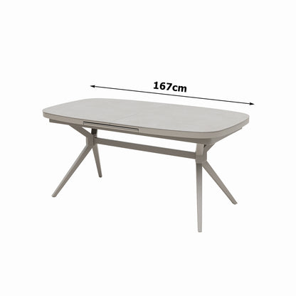 PREMIUM! 7-teiliges Dining Set AURORA / MADRI – Flexibel ausziehbar &amp; entspannt schwingen