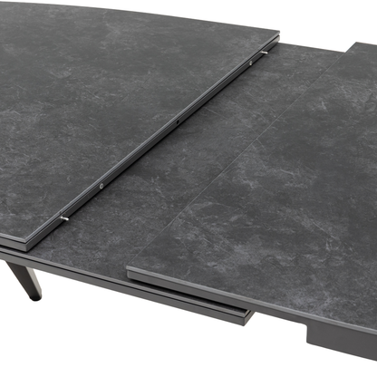 PREMIUM! Essgruppe CORDA Drehsessel &amp; AURORA Nero Design Ausziehtisch