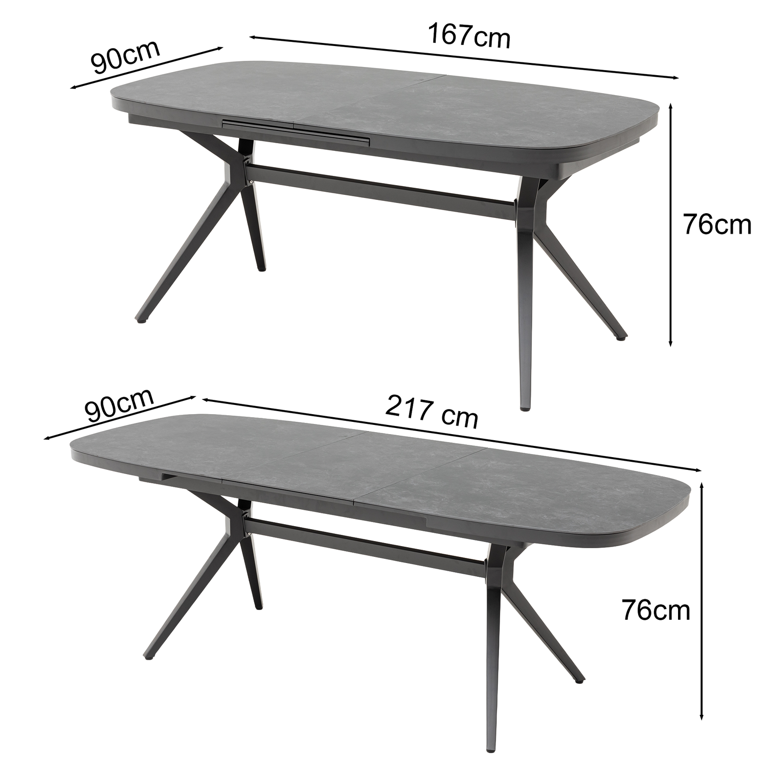 PREMIUM! Essgruppe / Dining Set MADRI VERDE Schwinger &amp; AURORA NERO DESIGN Ausziehtisch