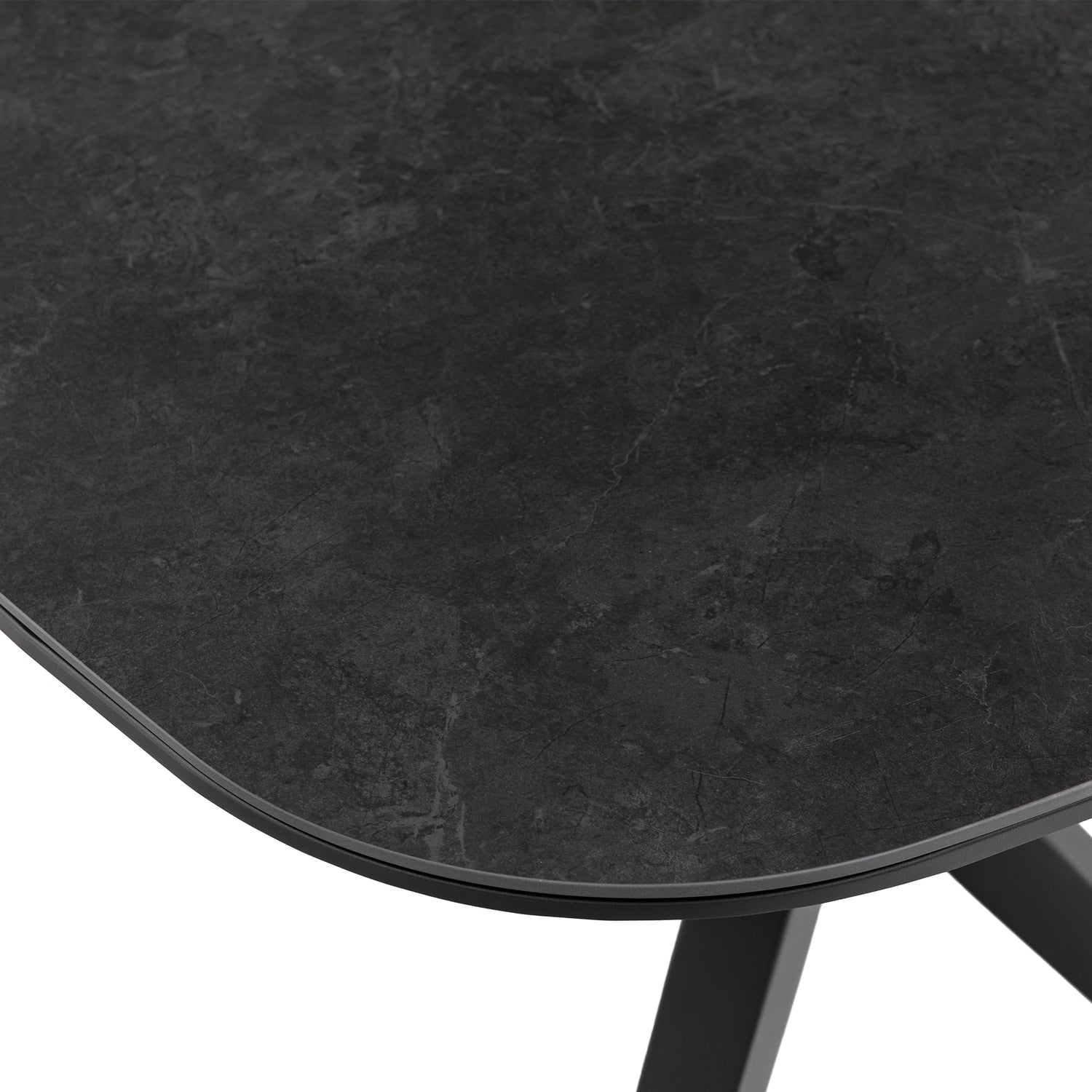 DESIGN! Tisch Aurora Alu kombiniert mit Sintered Stone Tischplatte / 160x80x75cm anthrazit