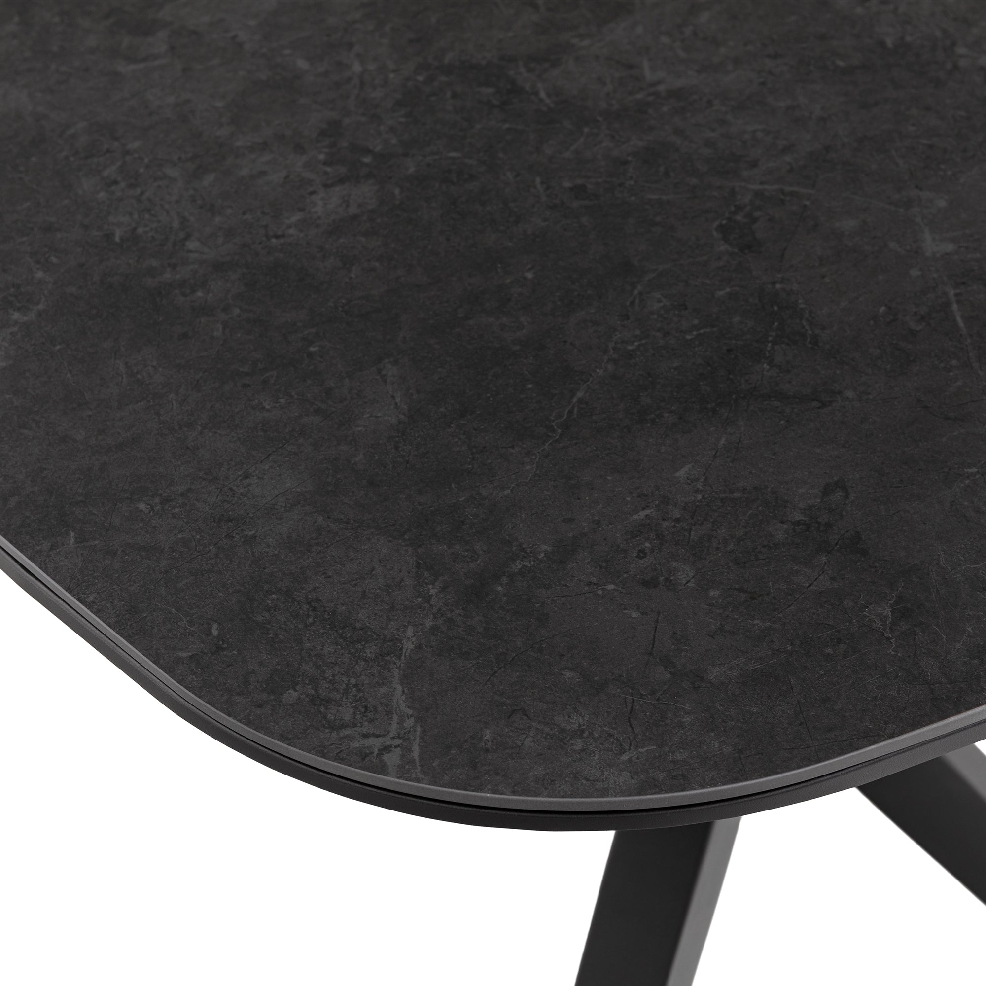 DESIGN! Tisch Aurora Alu kombiniert mit Sintered Stone Tischplatte / 160x80x75cm anthrazit