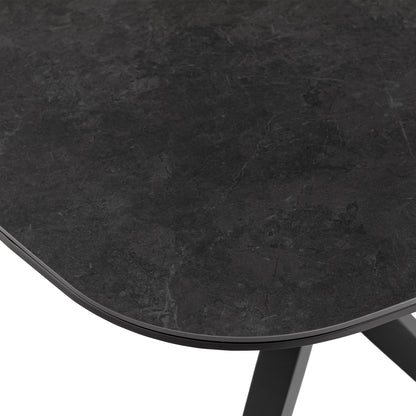 DESIGN! Tisch Aurora Alu kombiniert mit Sintered Stone Tischplatte / 160x80x75cm anthrazit