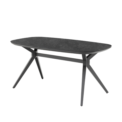 DESIGN! Tisch Aurora Alu kombiniert mit Sintered Stone Tischplatte / 160x80x75cm anthrazit