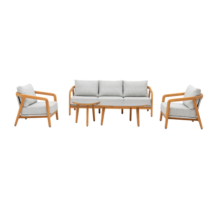 Inspired by nature! Lounge Set Granvia eine Kombination aus massivem Teakholz, Alu, Rope &amp; Olefin Stoff