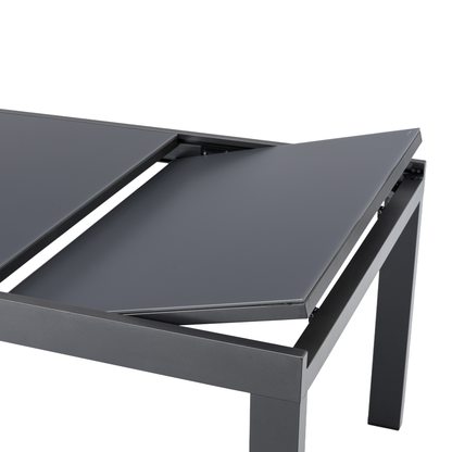 Aluminium Lounge -Ausziehtisch Tisch Torres 140/200x94x68cm anthrazit in trendiger Höhe ideal zum loungen