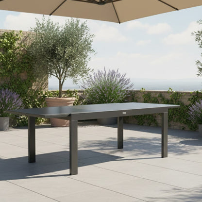 Aluminium Lounge -Ausziehtisch Tisch Torres 140/200x94x68cm anthrazit in trendiger Höhe ideal zum loungen
