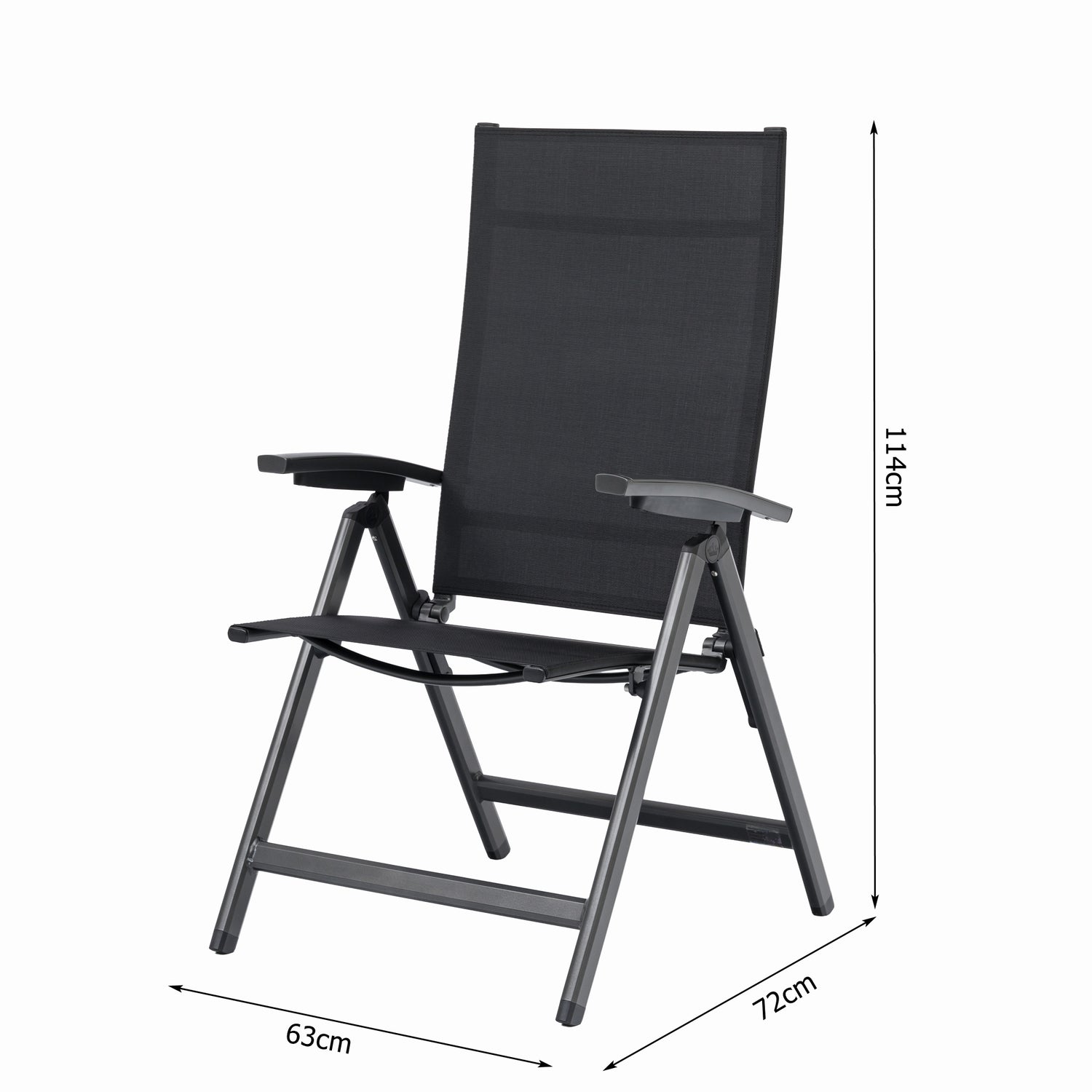 Premium Aluminium Klappsessel Avantage Dark Moon / mehrfach verstellbar anthrazit