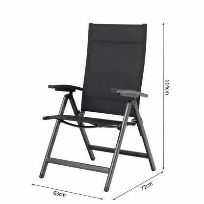 Premium Aluminium Klappsessel Avantage Dark Moon / mehrfach verstellbar anthrazit