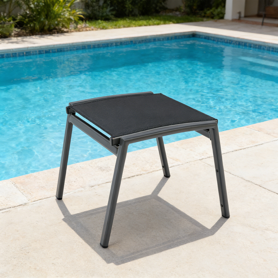 Aluminium / Sling Textilen Hocker Avantage Black Moon in anthrazit