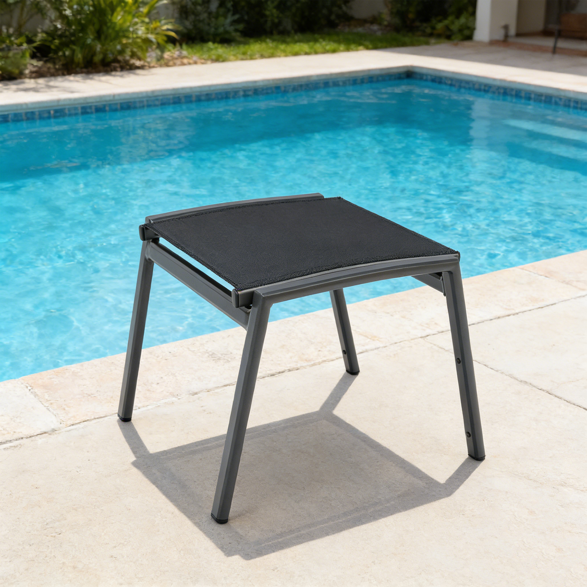 Aluminium / Sling Textilen Hocker Avantage Black Moon in anthrazit