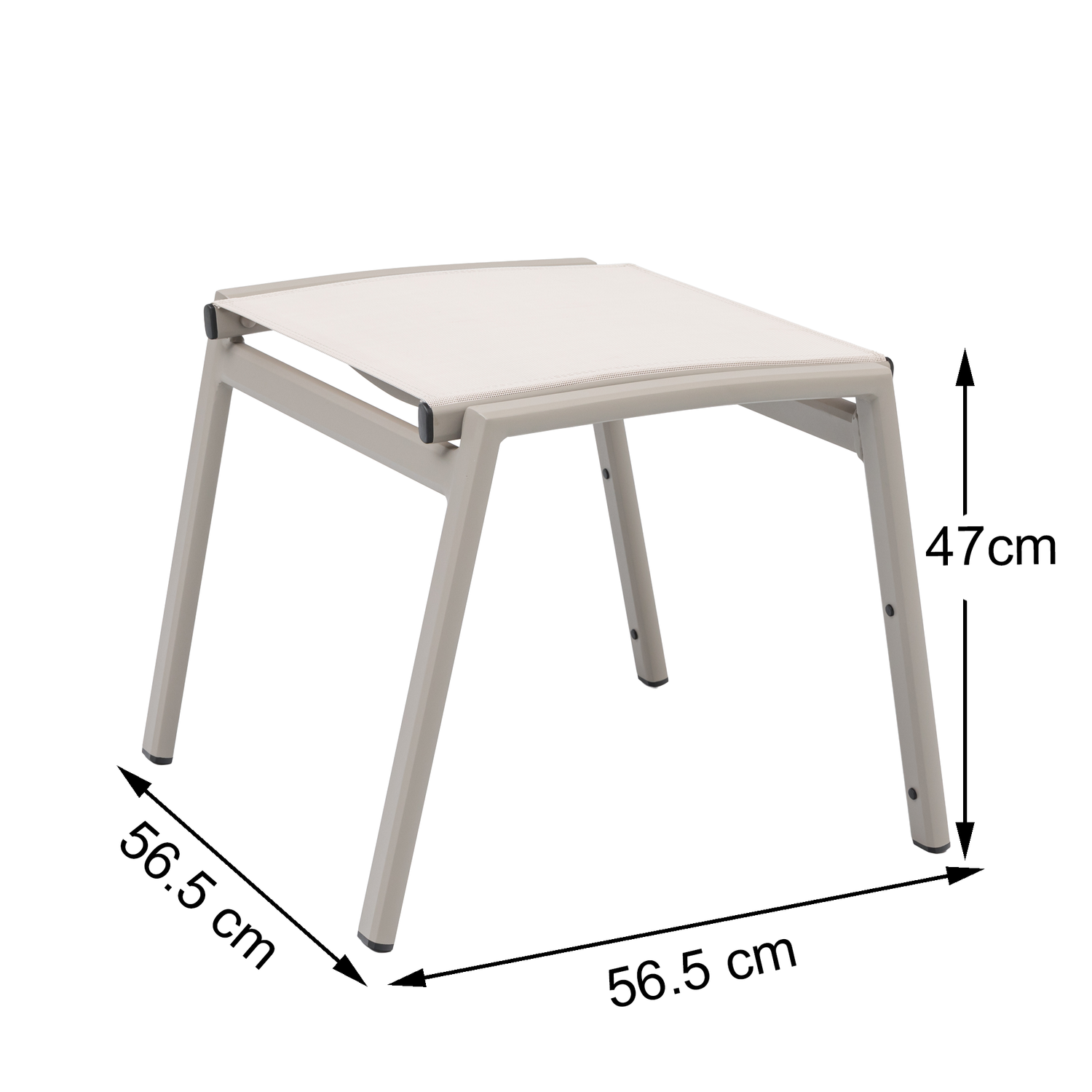 Aluminium / Sling-Textilen Hocker Avantage Moon (creme/beige)