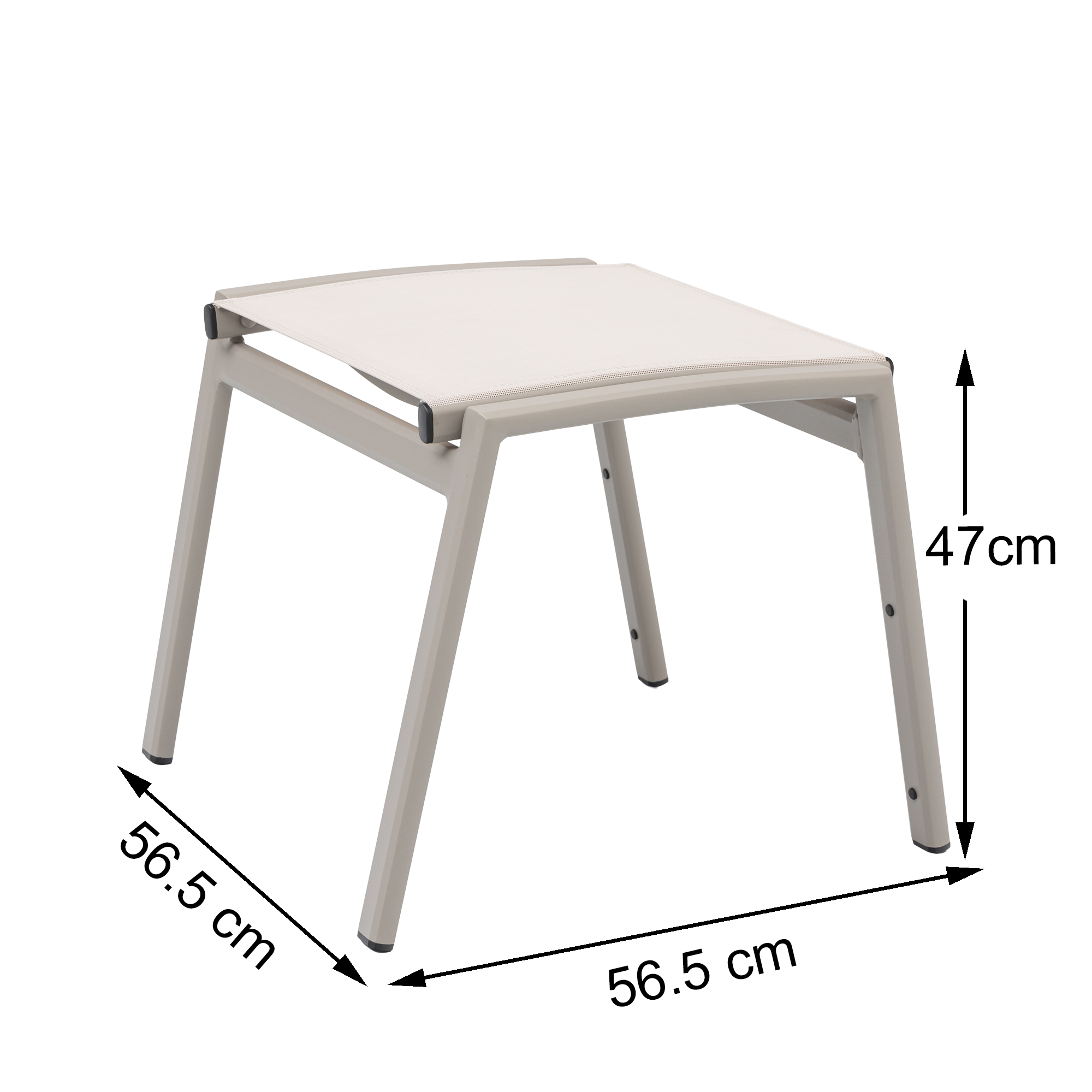 Aluminium / Sling-Textilen Hocker Avantage Moon (creme/beige)
