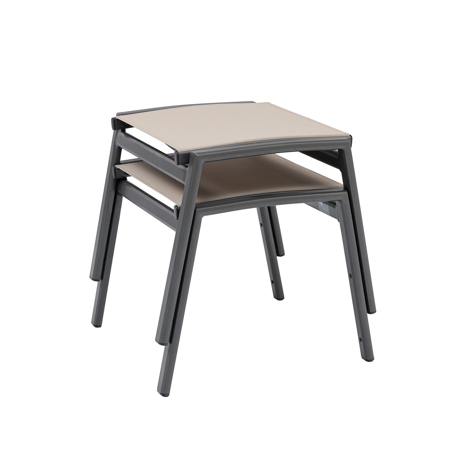 Aluminium / Sling-Textilen Hocker Avantage Mocca in anthrazit