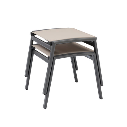 Aluminium / Sling-Textilen Hocker Avantage Mocca in anthrazit