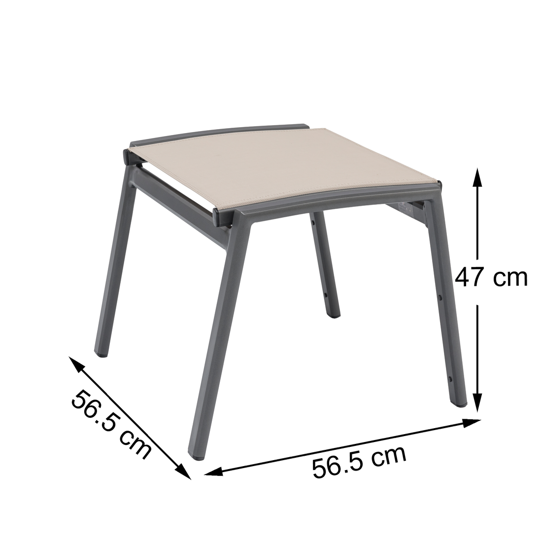 Aluminium / Sling-Textilen Hocker Avantage Mocca in anthrazit