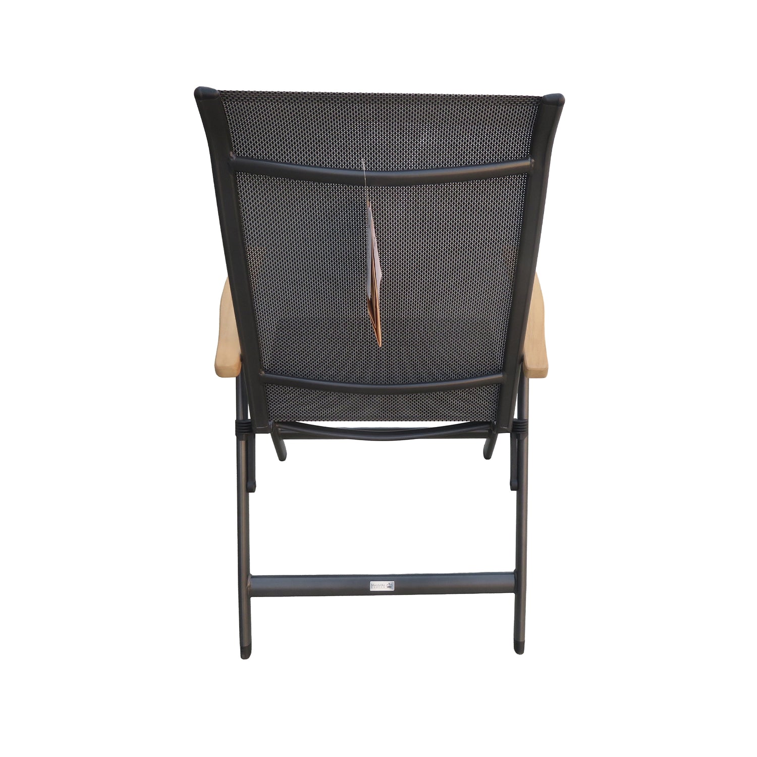 Alu / Sling-Textilen Klappsessel Dakar mit TEAK Armlehnen in anthrazit / mixed taupe