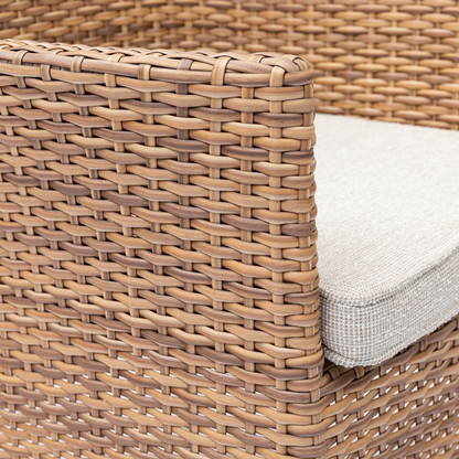 Aluminium / Polyrattan Dining Sessel Iguana extra breit und hoch