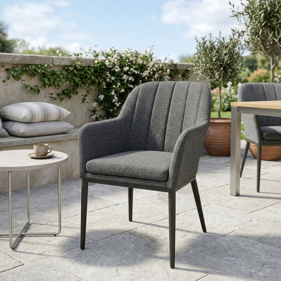 Outdoor Sessel Heritage 100% wetterfest VELUVÉ by LIKA-TEX® Bezug Onyx