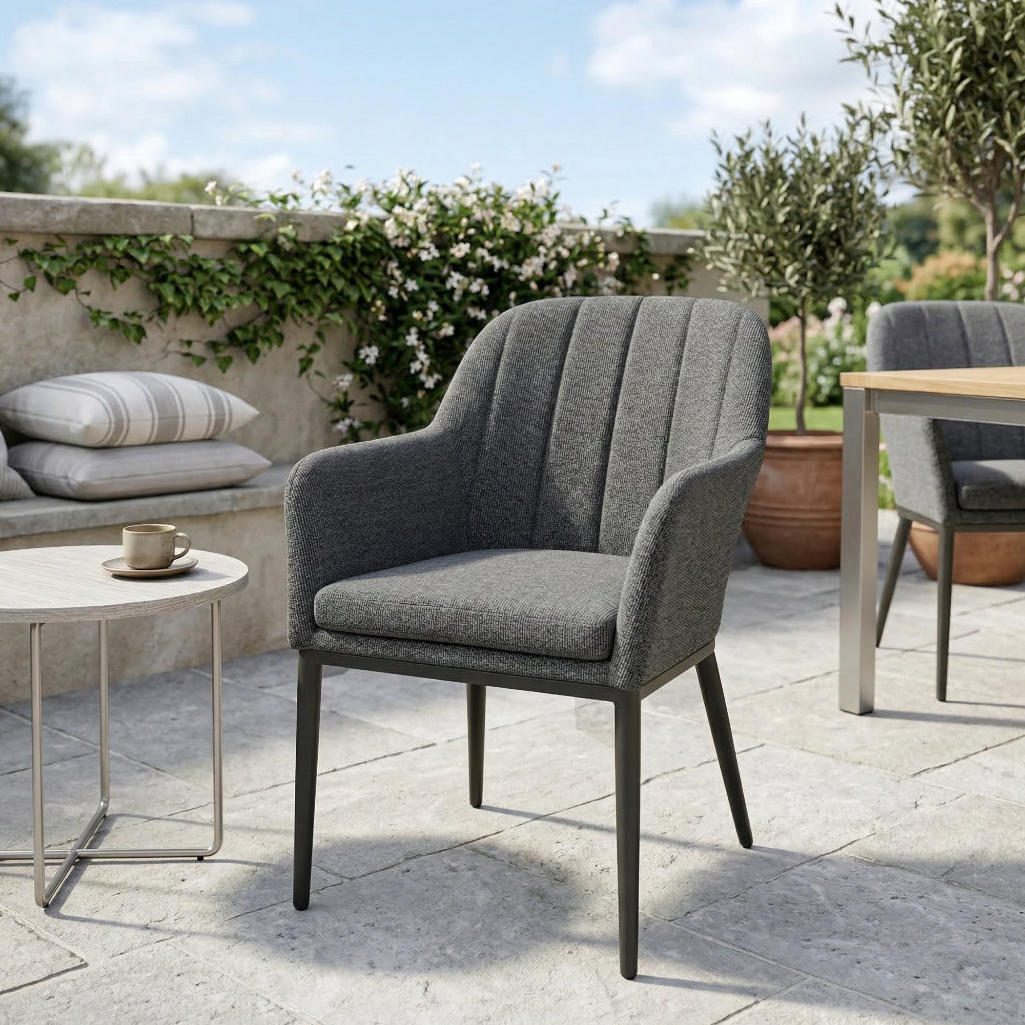 Outdoor Sessel Heritage 100% wetterfest VELUVÉ by LIKA-TEX® Bezug Onyx