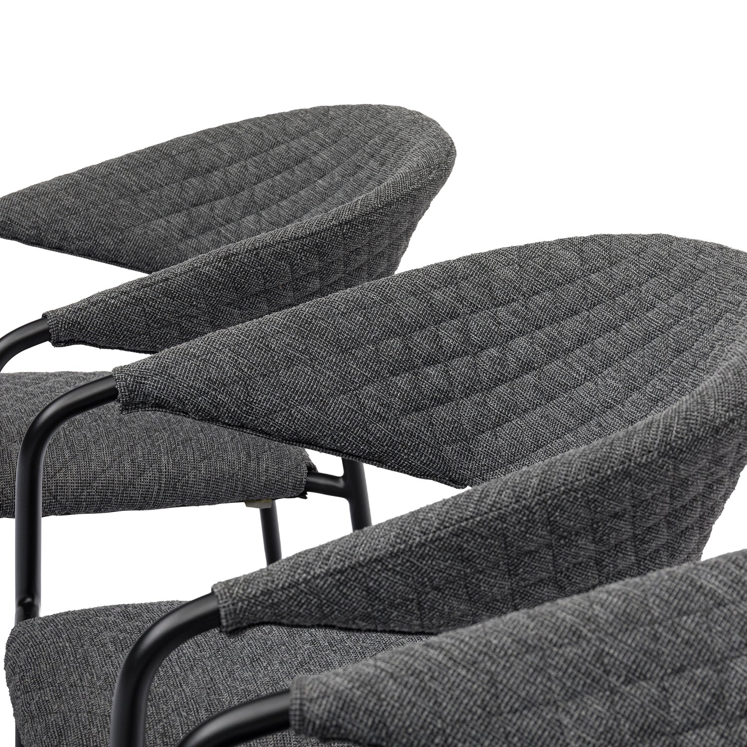 LUXUS! Set PURO – 365 Tage draußen leben - 6 x Puro Stapelsessel in Onyx &amp; 1 x Puro Tisch