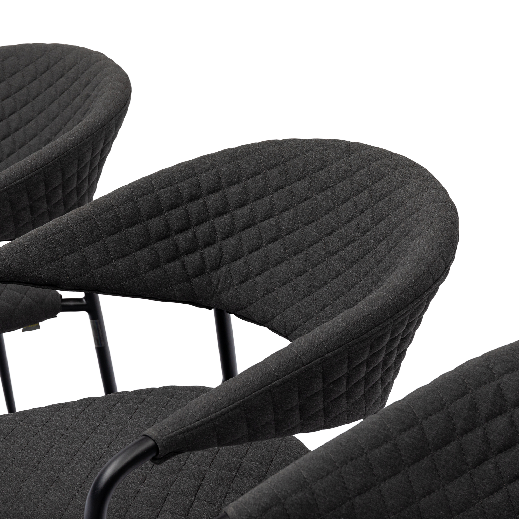 Aluminium Outdoor Dining Stapelsessel Puro / VELUVÉ by LIKA-TEX® Onyx