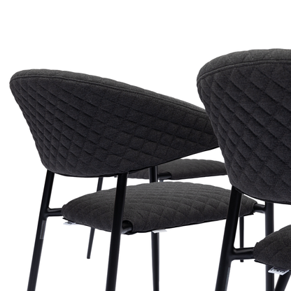 Aluminium Outdoor Dining Stapelsessel Puro / VELUVÉ by LIKA-TEX® Onyx