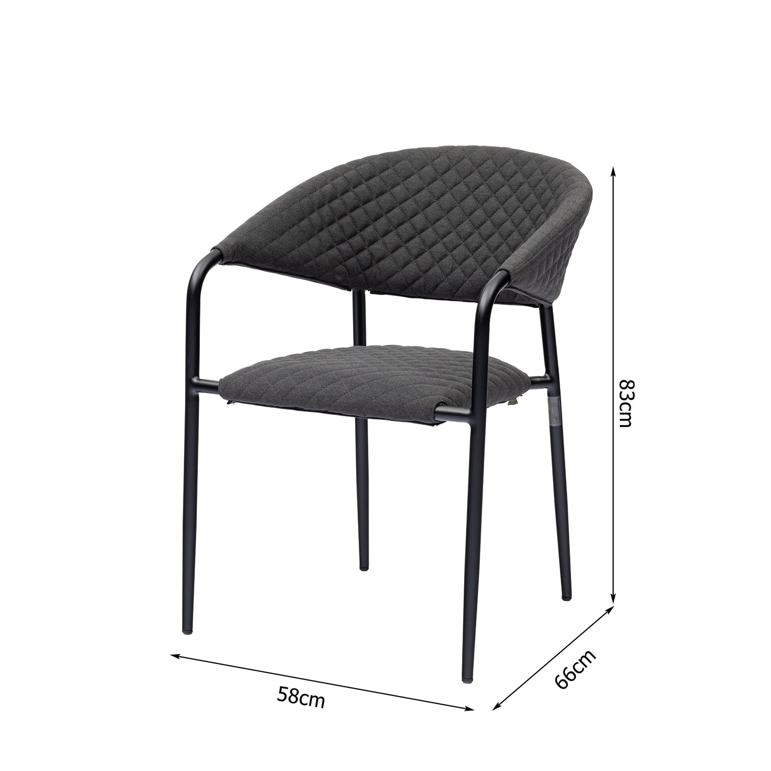 Aluminium Outdoor Dining Stapelsessel Puro / VELUVÉ by LIKA-TEX® Onyx