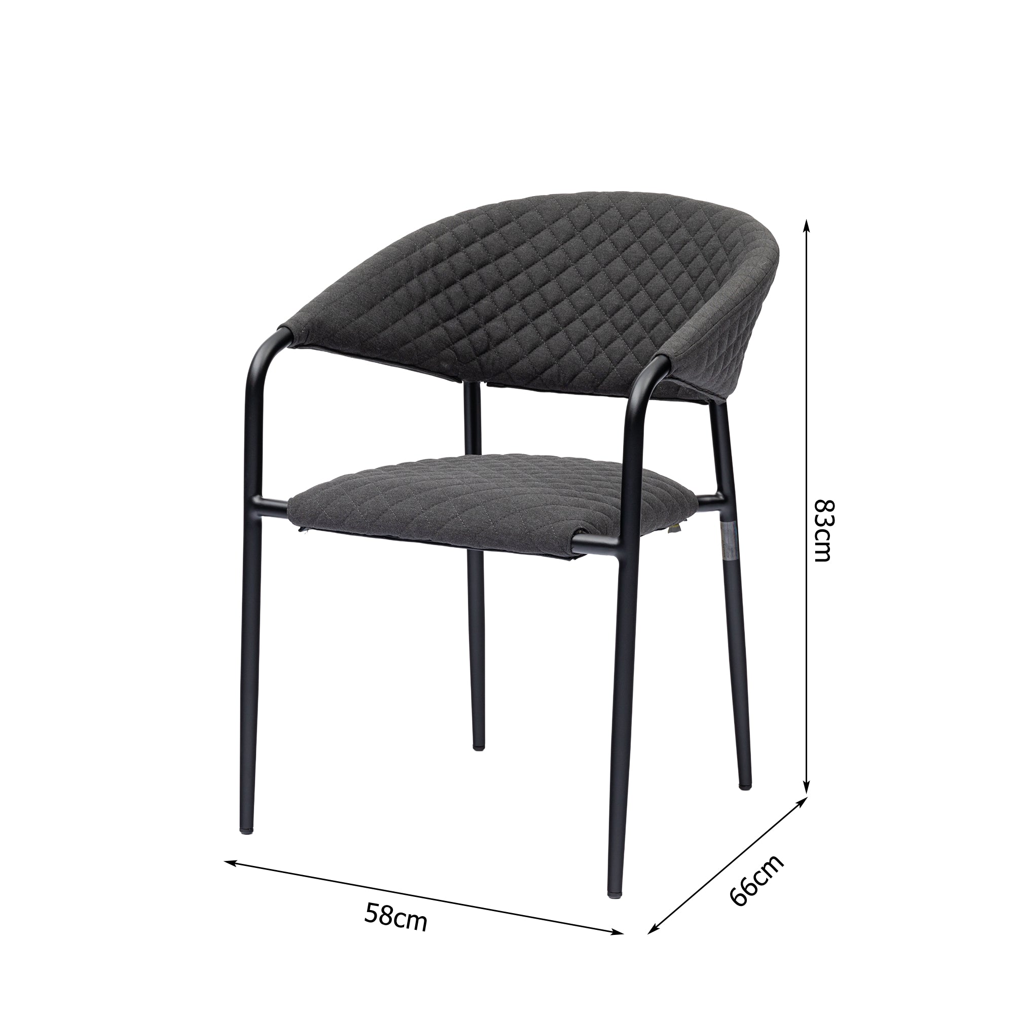 Aluminium Outdoor Dining Stapelsessel Puro / VELUVÉ by LIKA-TEX® Onyx