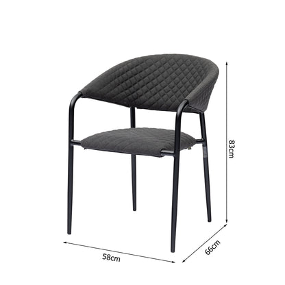 Aluminium Outdoor Dining Stapelsessel Puro / VELUVÉ by LIKA-TEX® Onyx