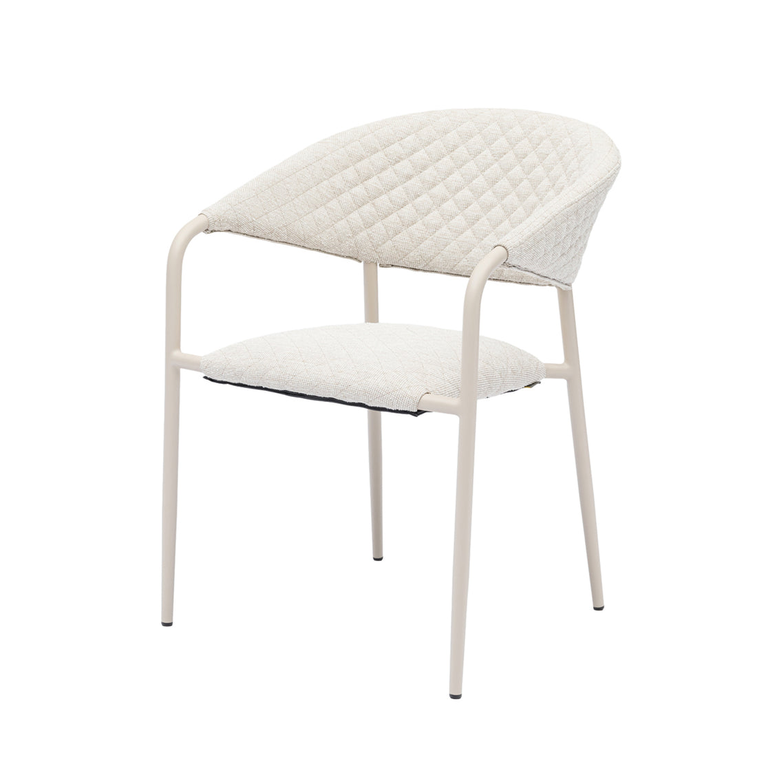 Aluminium Outdoor Dining Stapelsessel Puro / VELUVÉ by LIKA-TEX® PEARL