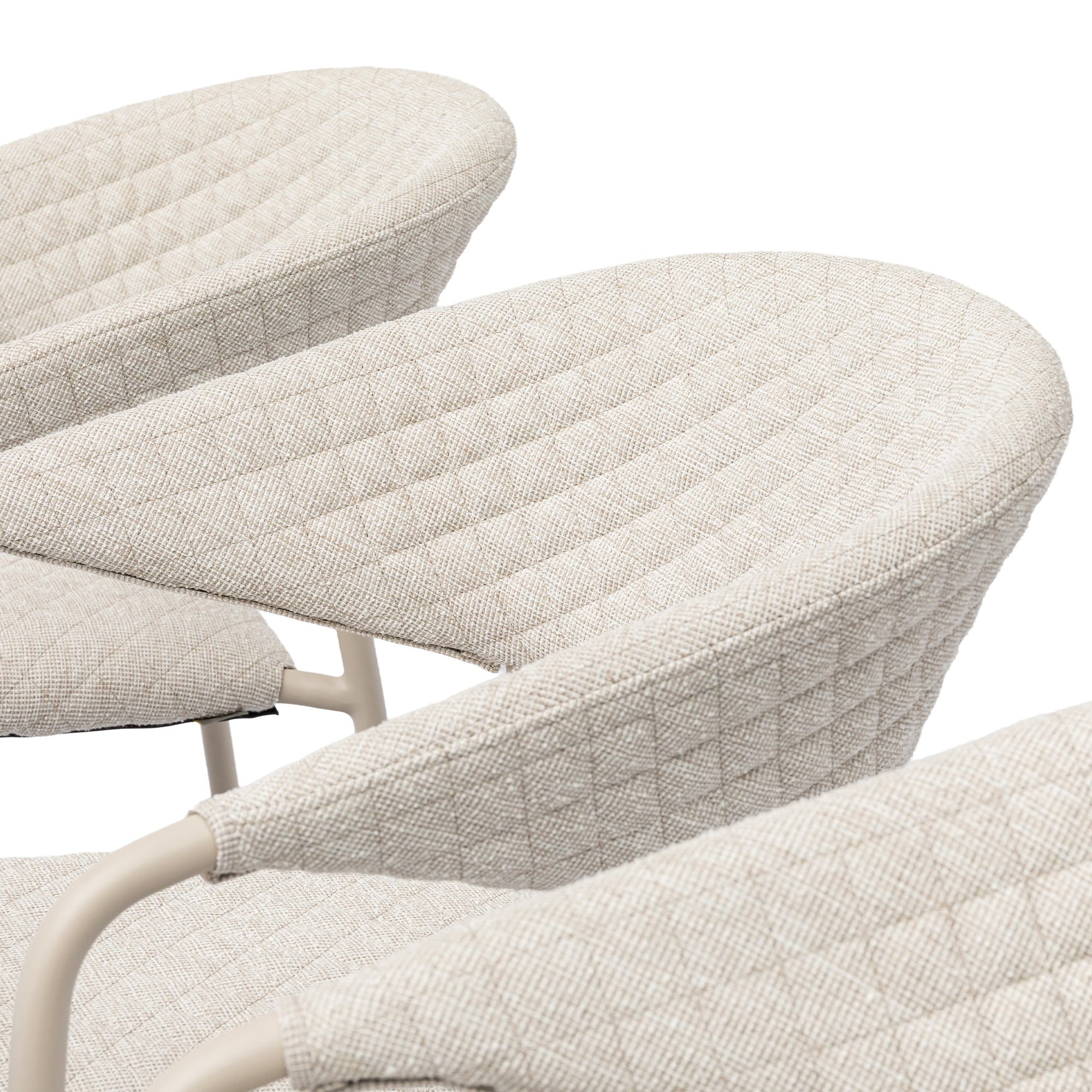 LUXUS! Dining Set PURO – 365 Tage draußen leben - 6 x Puro Stapelsessel in PEARL &amp; 1 x Puro Tisch