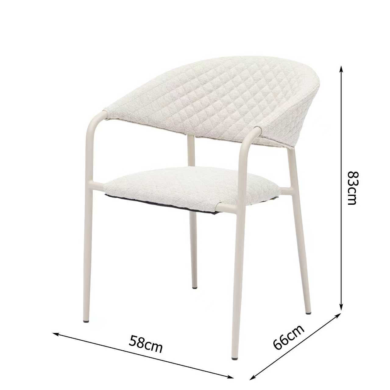 LUXUS! Dining Set PURO – 365 Tage draußen leben - 6 x Puro Stapelsessel in PEARL &amp; 1 x Puro Tisch