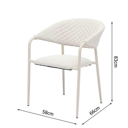 LUXUS! Dining Set PURO – 365 Tage draußen leben - 6 x Puro Stapelsessel in PEARL &amp; 1 x Puro Tisch