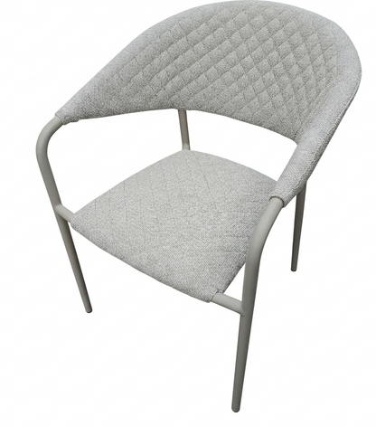 Aluminium Outdoor Dining Stapelsessel Puro / VELUVÉ by LIKA-TEX® PEARL