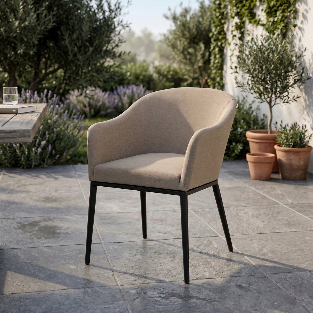 Outdoor Dining Sessel Eclipse LIKA-TEX® 100% wetterfest natur