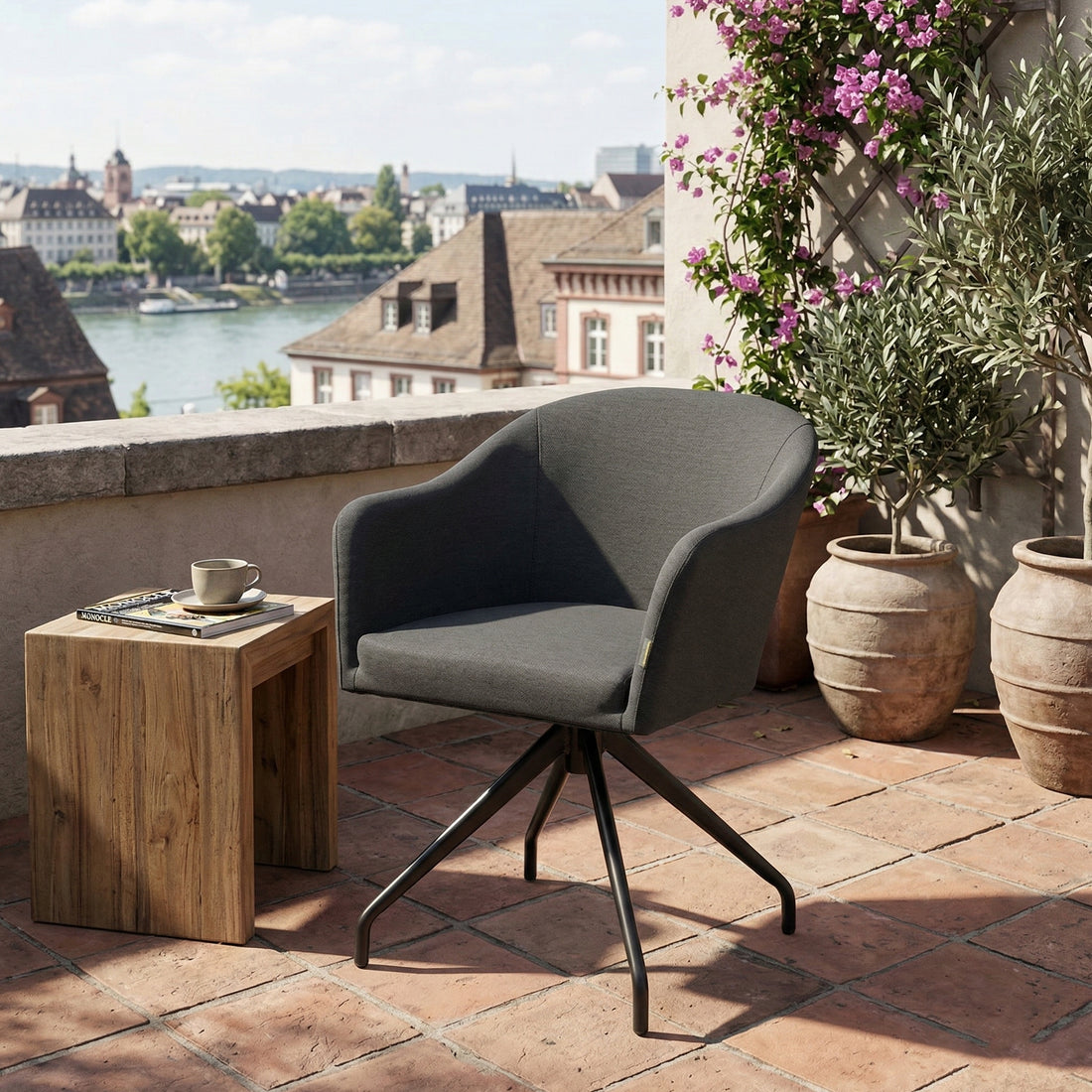 Outdoor Drehsessel Nixon LIKA-TEX® Bezug 100% wetterfest lava (anthrazit)